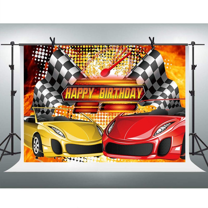 FHZON Racing Car Backdrop for Birthday Party Decorations FHZON 7x5ft Birthday Backgrounds Theme Party Photography Background Wallpaper Photo Booth Prop BJLHFH65 - Image 4